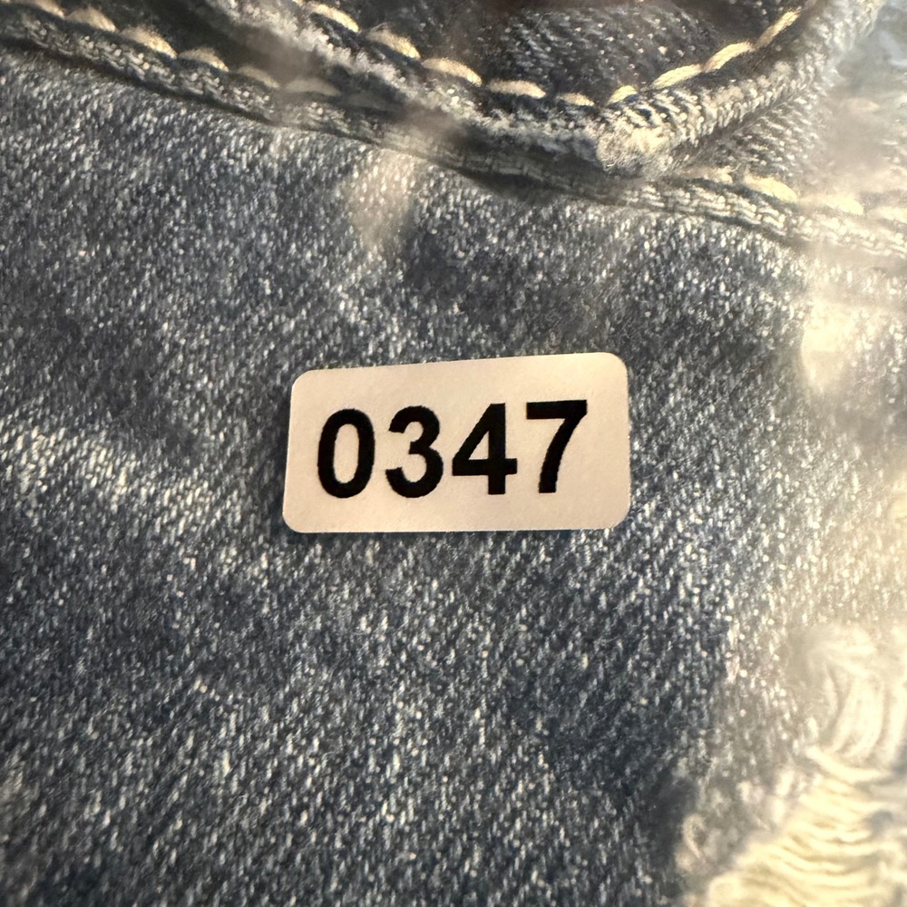 rue21 Denim Jacket Women Medium Blue Distressed Cropped Trucker Jean Coat Cotton - Picture 11 of 11